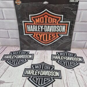 Harley-Davidson Embroidered Patch Emblem~ Lot Of 4~Global Products~Authentic HD